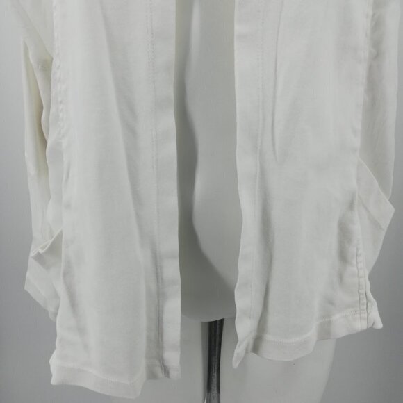 Barbara Lesser White Open Front Cardigan Size S - Picture 4 of 12